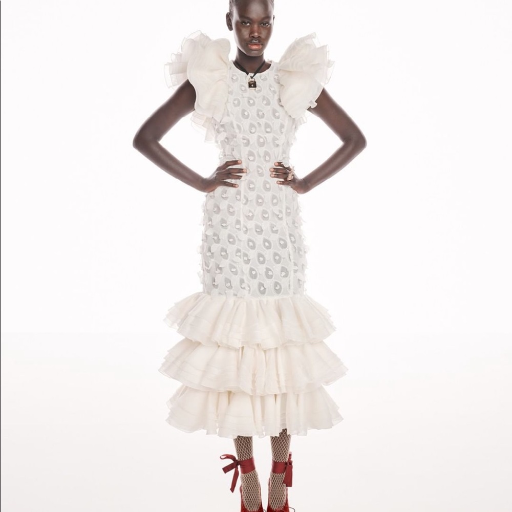 NWOT. Zimmermann white midi dress size AU 0-US 2/4